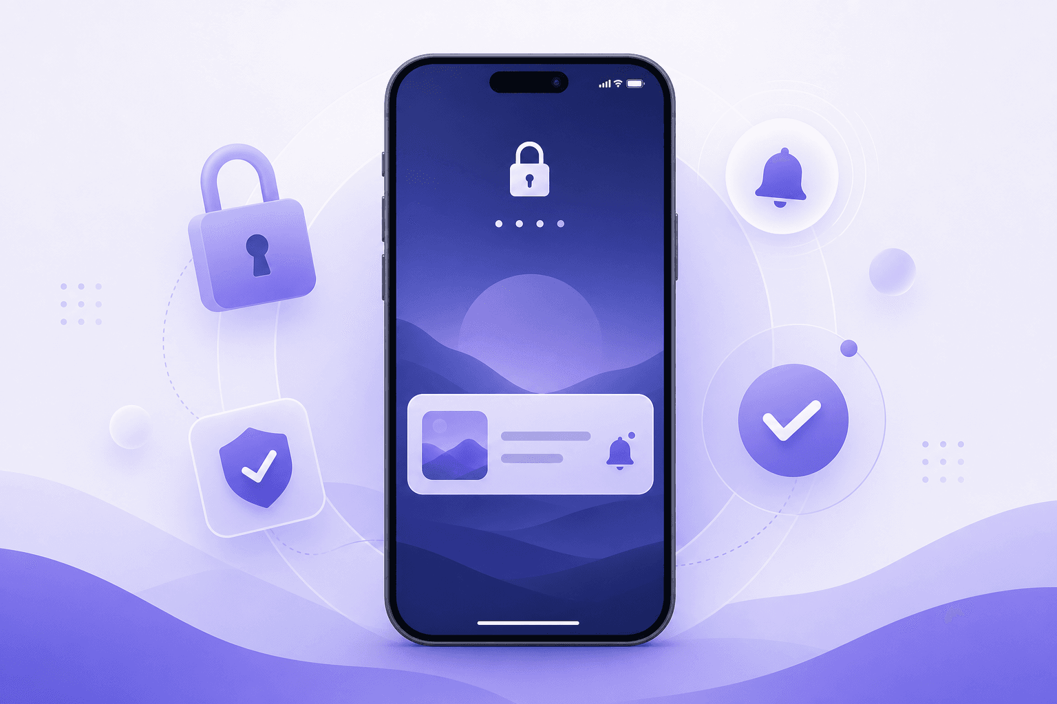 스마트폰 잠금화면과 채널 알림을 연결하는 Lockcontroller 일러스트